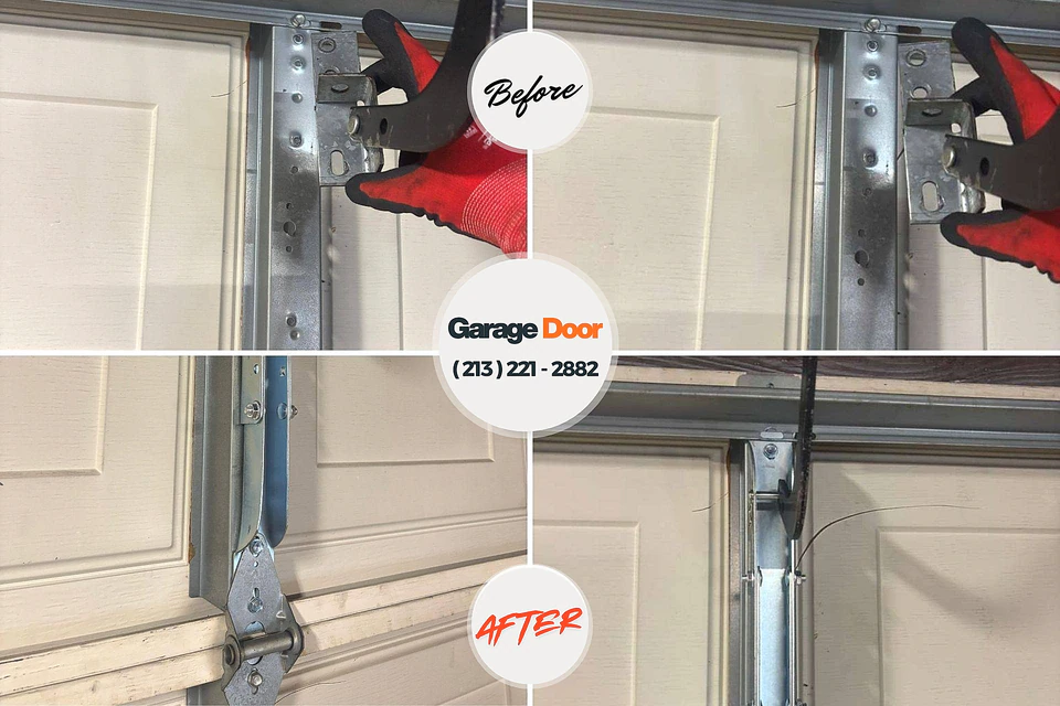 Before and after: garage door repair South Hutchinson, KS